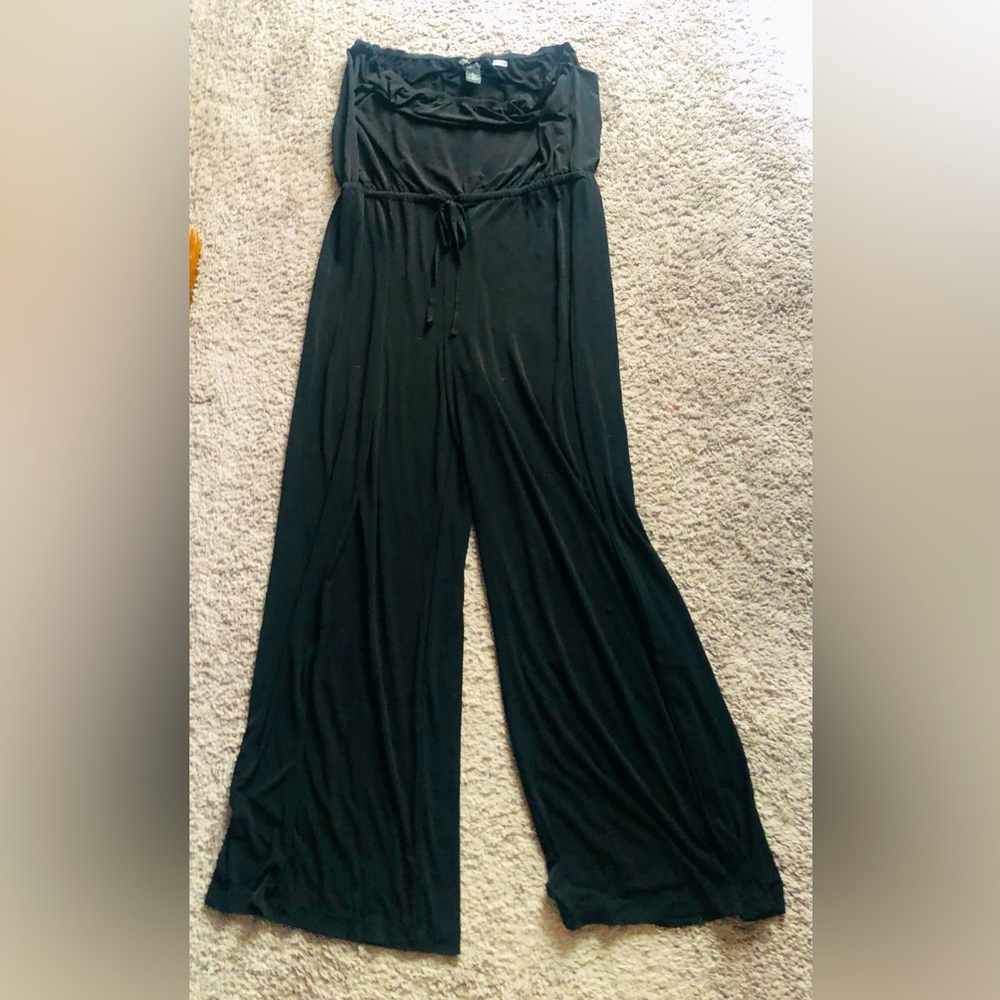 connected apparel Black Wide-Leg Jumpsuit